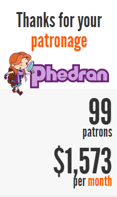 Phedran Patreon $1001 goal reached